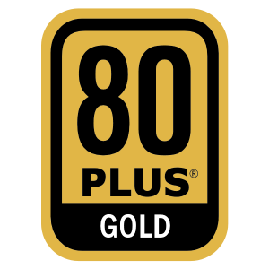 A rectangular badge with "80 PLUS GOLD" text, indicating LN-Z power supply meets the 80 Plus Gold energy efficiency certification.