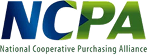 NCPA logo with blue and green gradient letters featured on the Homepage, and the words "National Cooperative Purchasing Alliance" below. v1c.